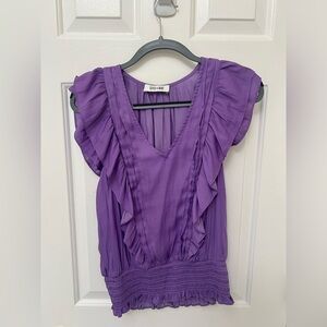 Do + Be Purple Pleated Blouse